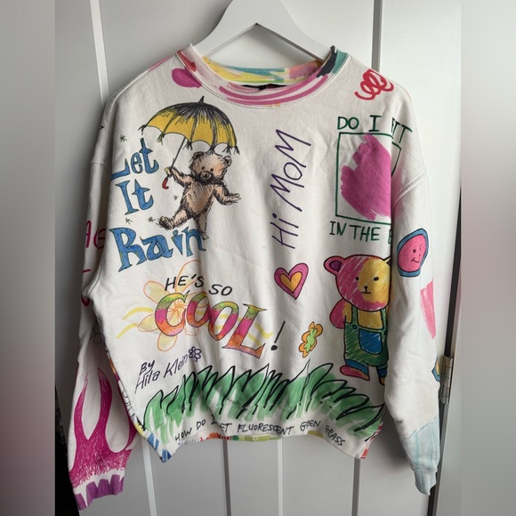 Teddy Fresh Tops - Teddy Fresh Limited Edition “Let It Rain” Graphic Sweatshirt Size Small Kidcore